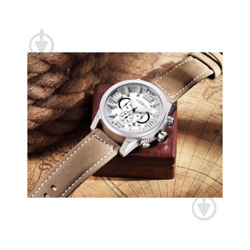 Часы Megir Silver White Brown MG3010 (ML3010GBN-7) - фото 9