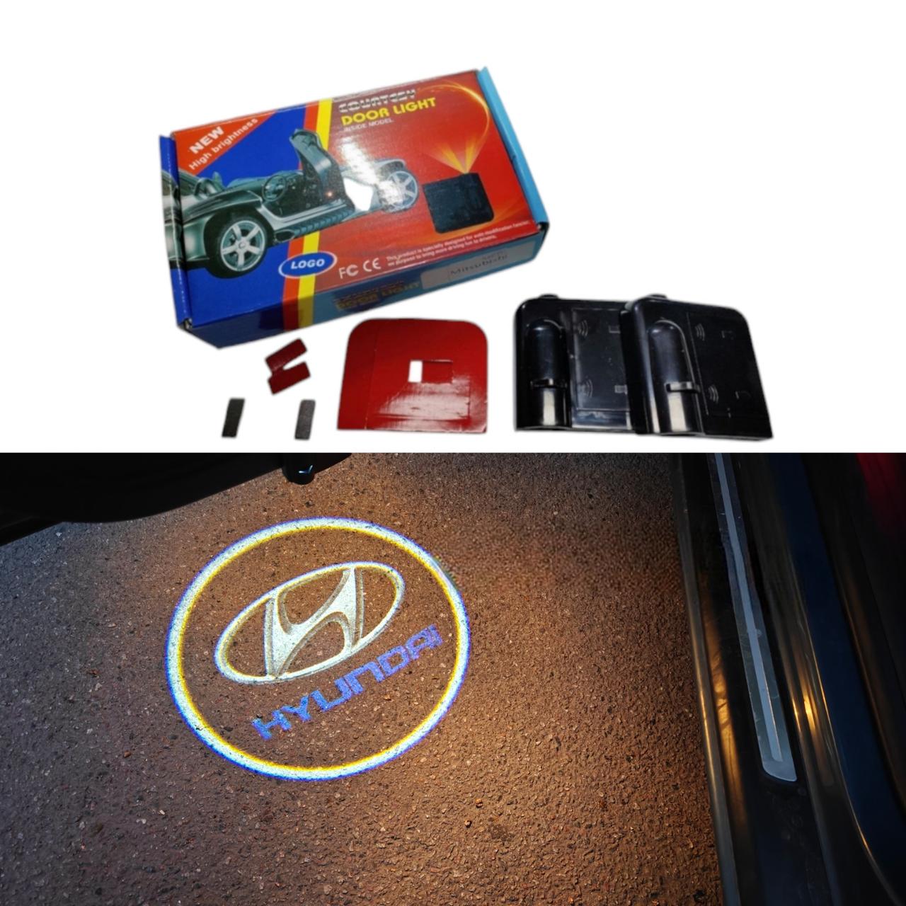 Подсветка светодиодная на двери автомобиля с логотипом Hyundai (1587392193) - фото 2 Подсветка светодиодная на двери автомобиля с логотипом Hyundai (1587392193) - фото 2