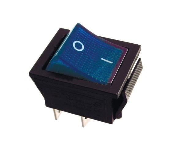 Переключатель TechnoSystems KCD2-202N BL/B 220 V с подсветкой Blue (1554871066)