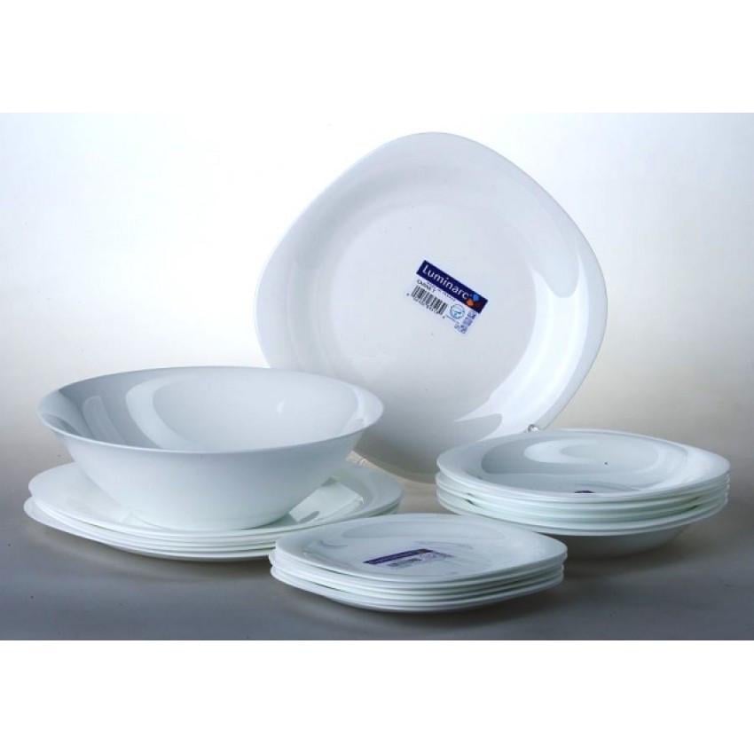 Сервіз столовий Luminarc Carine 2185 LUM квадратний 19 пр. White (1586920545)