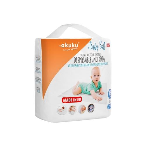 Подкладки одноразовые Akuku A0500 Baby Soft 40x60 см 15 шт.