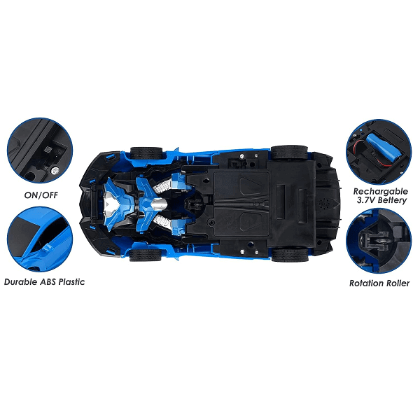 Машинка-трансформер на радіокеруванні Mini Transformation Car 1:18 360° Blue (d394) - фото 6