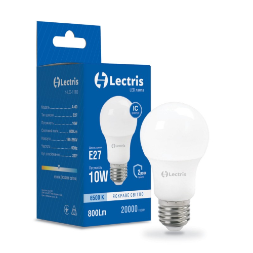 Світлодіодна лампа Vestum Lectris A60 10W 6500K (16822)