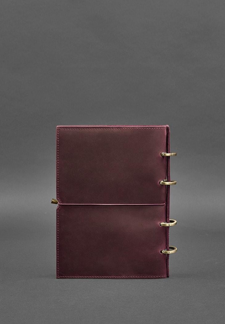 Блокнот шкіряний А5 на кільцях Софт-бук 9.0 в м'якій обкладинці Бордовий (A-026829) - фото 4