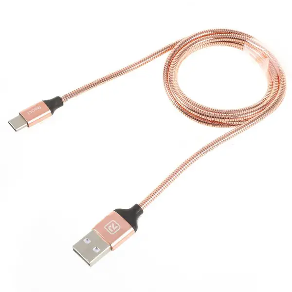 Кабель Recci RCT-W100 USB Type-C Gravel 1 м Розовое золото (6955482585597)