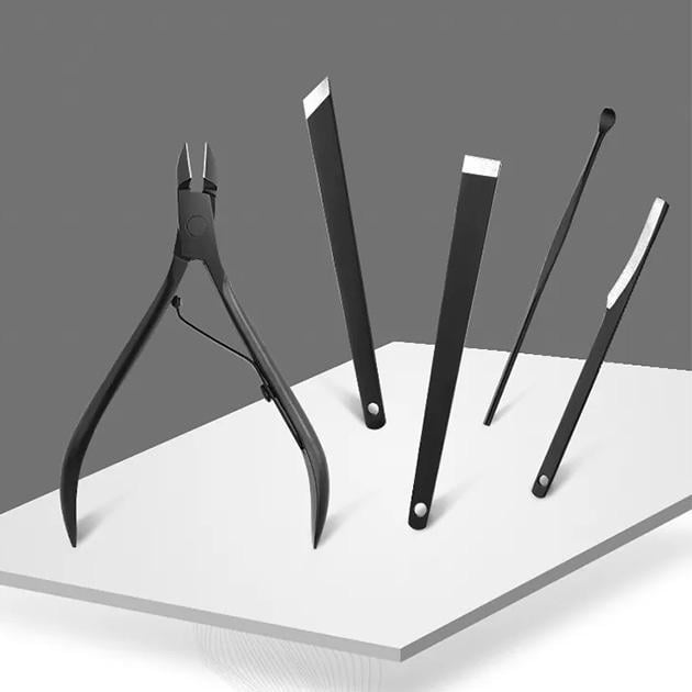 Набір манікюрний педикюрний професійний з медичної сталі у футлярі 22 пр. Чорний - фото 8