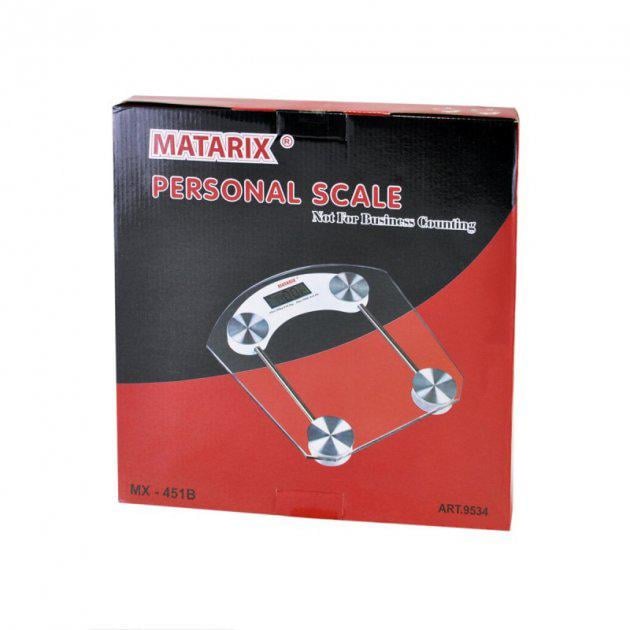 Весы напольные Matarix 451B электронные до 180 кг Прозрачный (11965) - фото 2 Весы напольные Matarix 451B электронные до 180 кг Прозрачный (11965) - фото 2