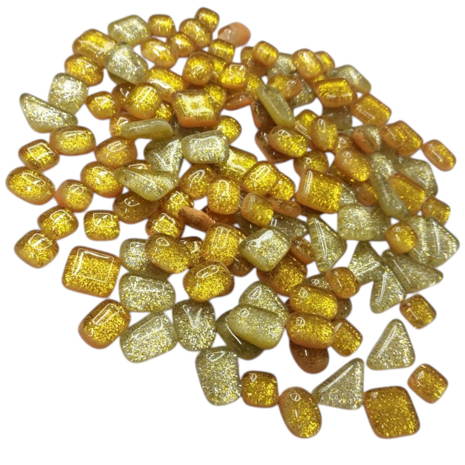 Набор кусочков мозаики камешки с блестками 4 мм 200 г 150-180 шт. Желтый (7189) Набор кусочков мозаики камешки с блестками 4 мм 200 г 150-180 шт. Желтый (7189)