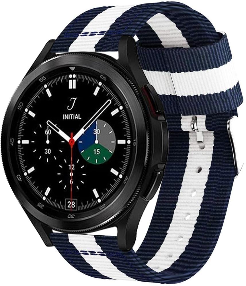 Ремешок тканевый Canvas для Galaxy Watch 4 Classic 46 мм Blue/White (22949)