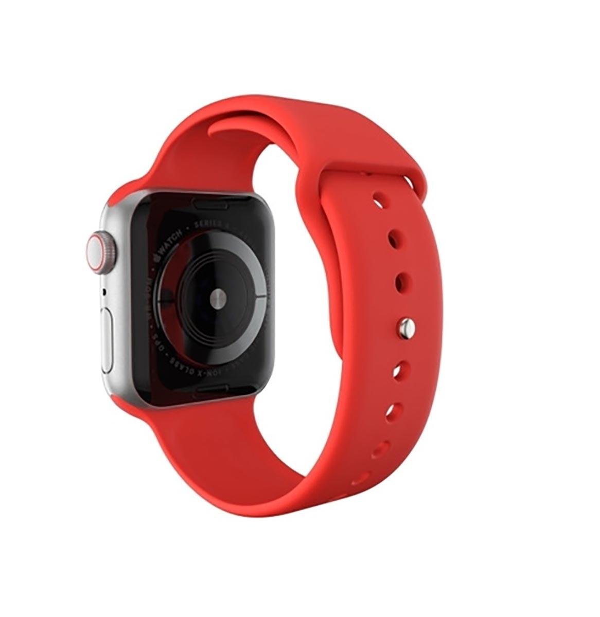 Ремешок для часов силиконовый для Apple Watch аналогов Apple Watch 42-44 мм Красный (KG-3879) - фото 2