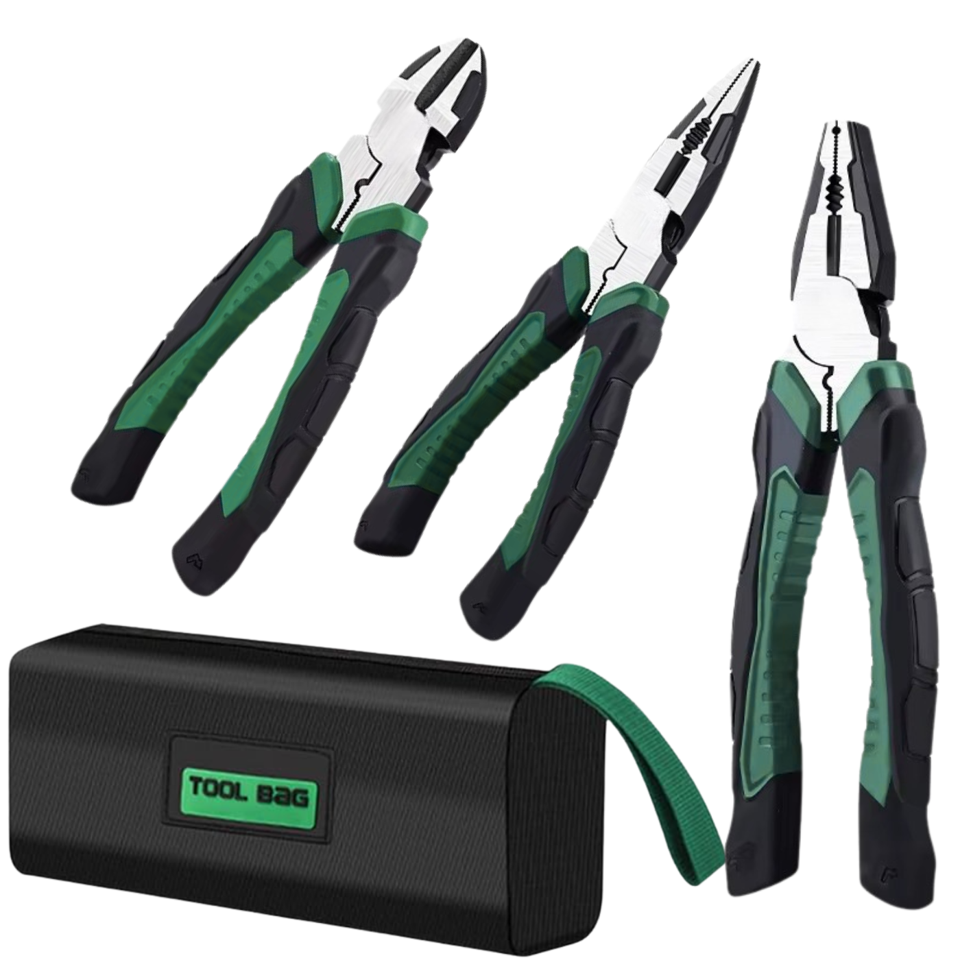Набор ручных инструментов бокорезы комбинированные плоскогубцы с сумкой для электромонтажных слесарных работ 3 шт.