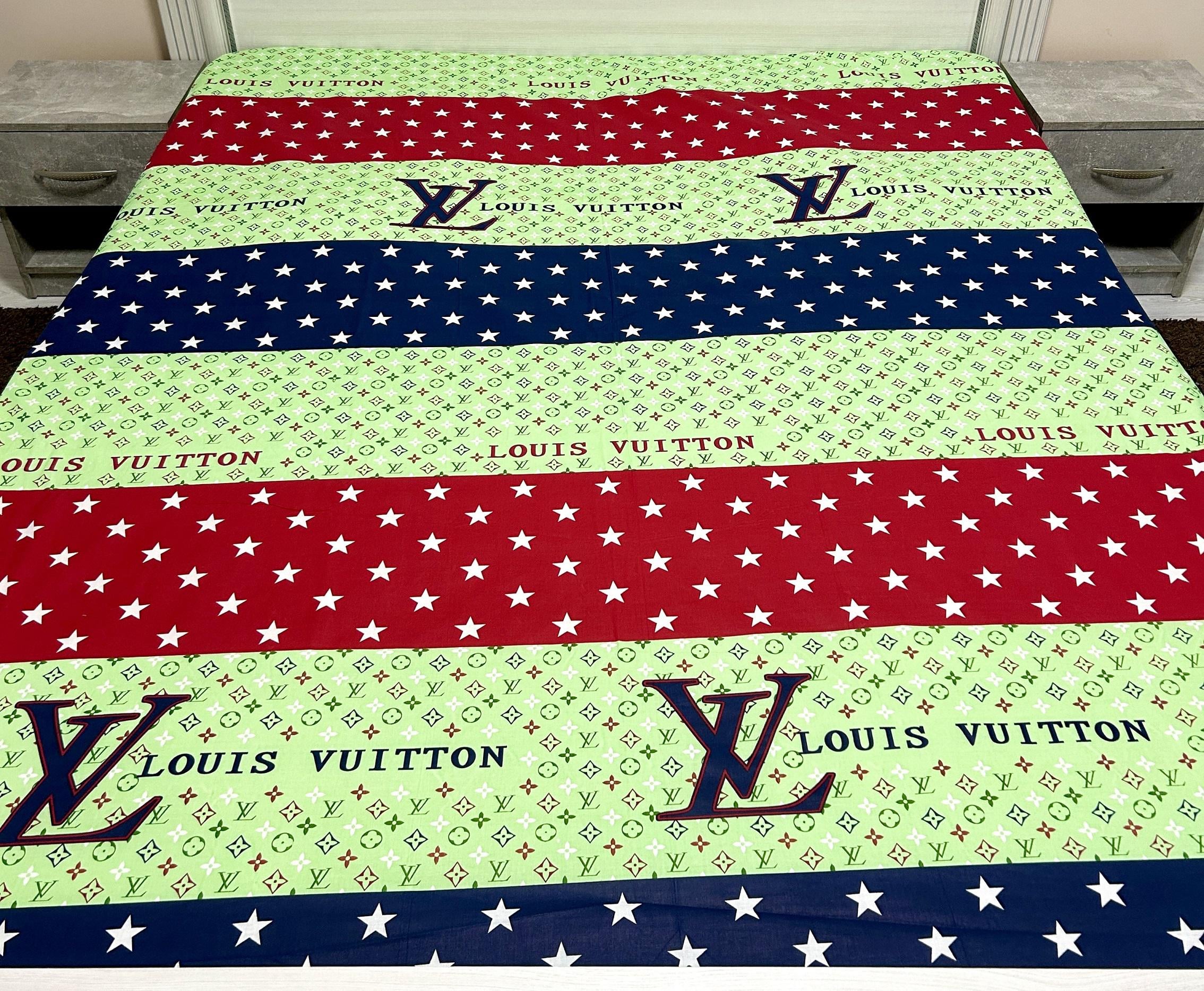 Простынь на резинке Louis Vuitton из бязи голд 180х200 см (15015538)