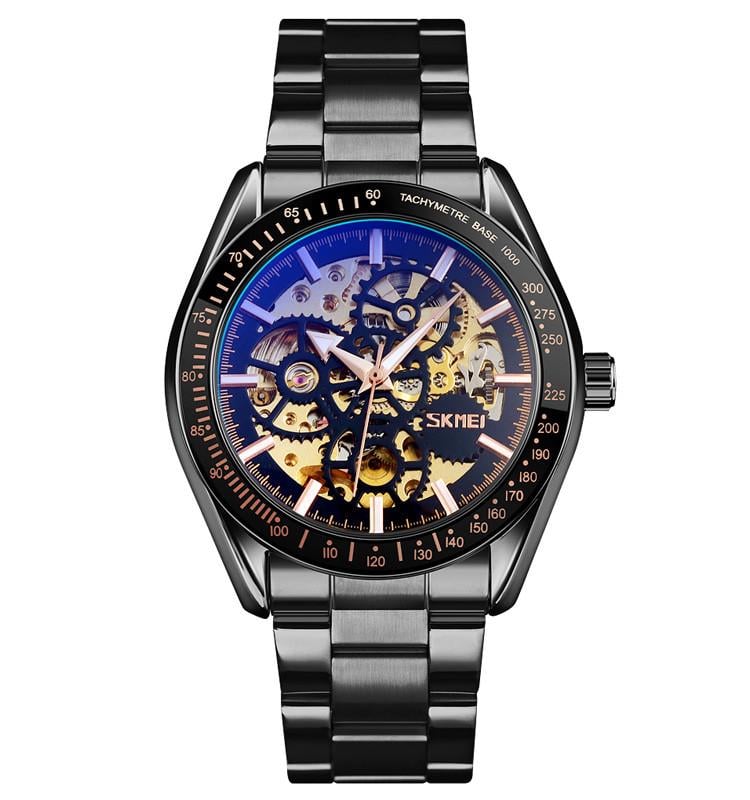 Наручные часы механические Skmei 9194 скелетон с автоподзаводом Black (18396)