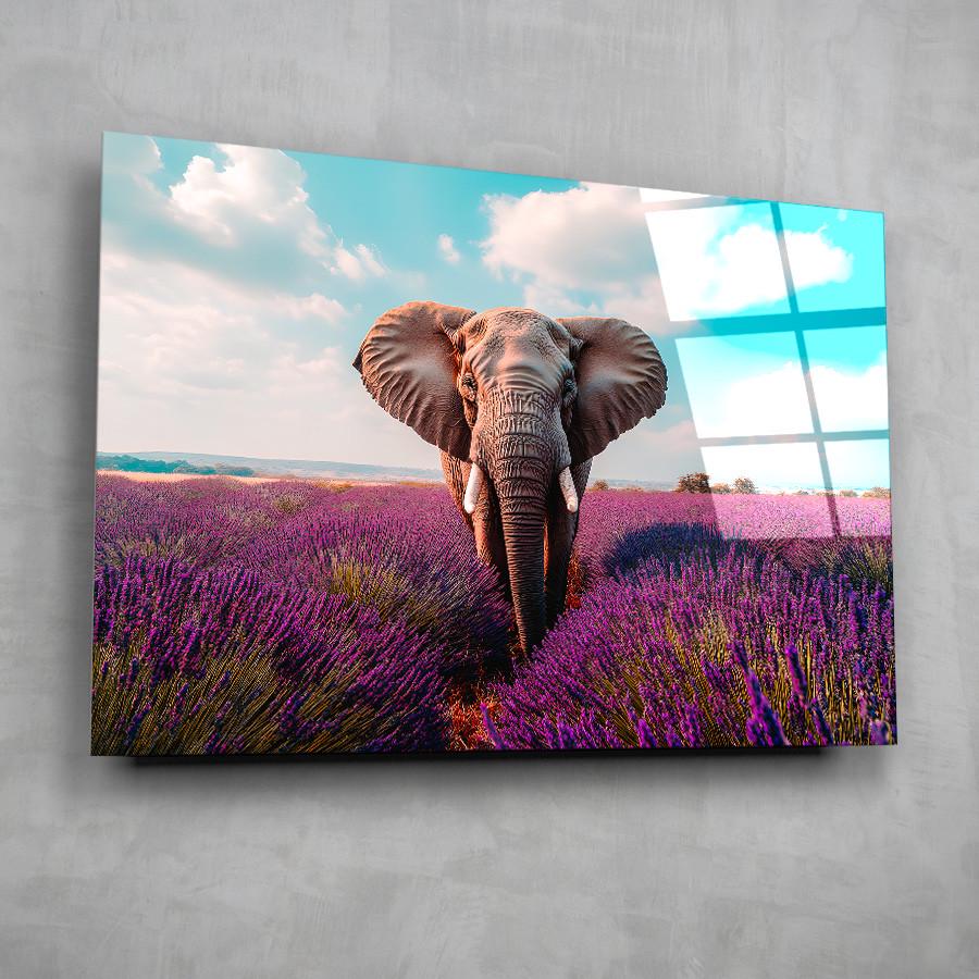 Картина на стекле NovellaPrint Лаванда и слон 60х40 см (525.1)