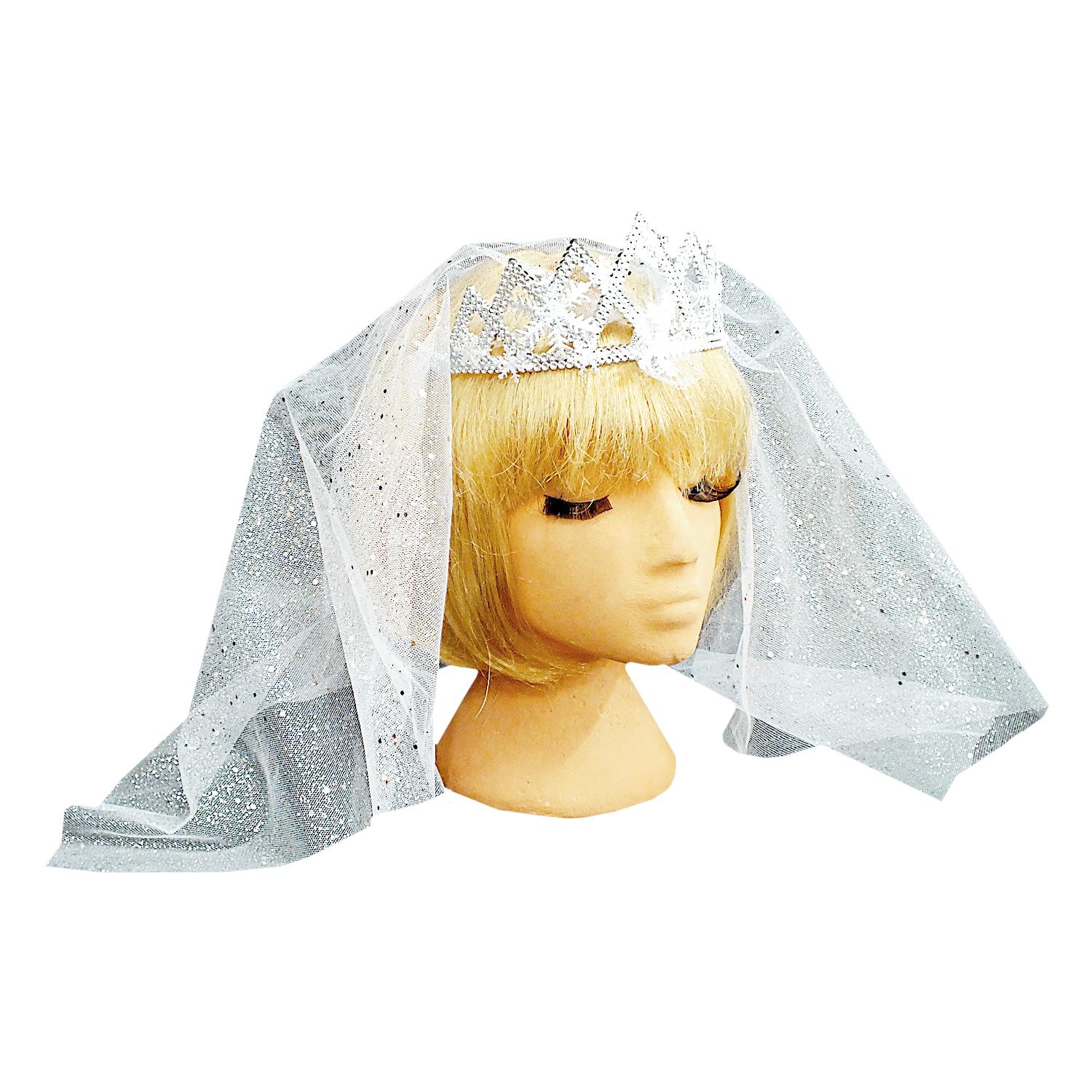 Корона Seta Decor Тиана с фатой и снежинками (15-669SL) Корона Seta Decor Тиана с фатой и снежинками (15-669SL)