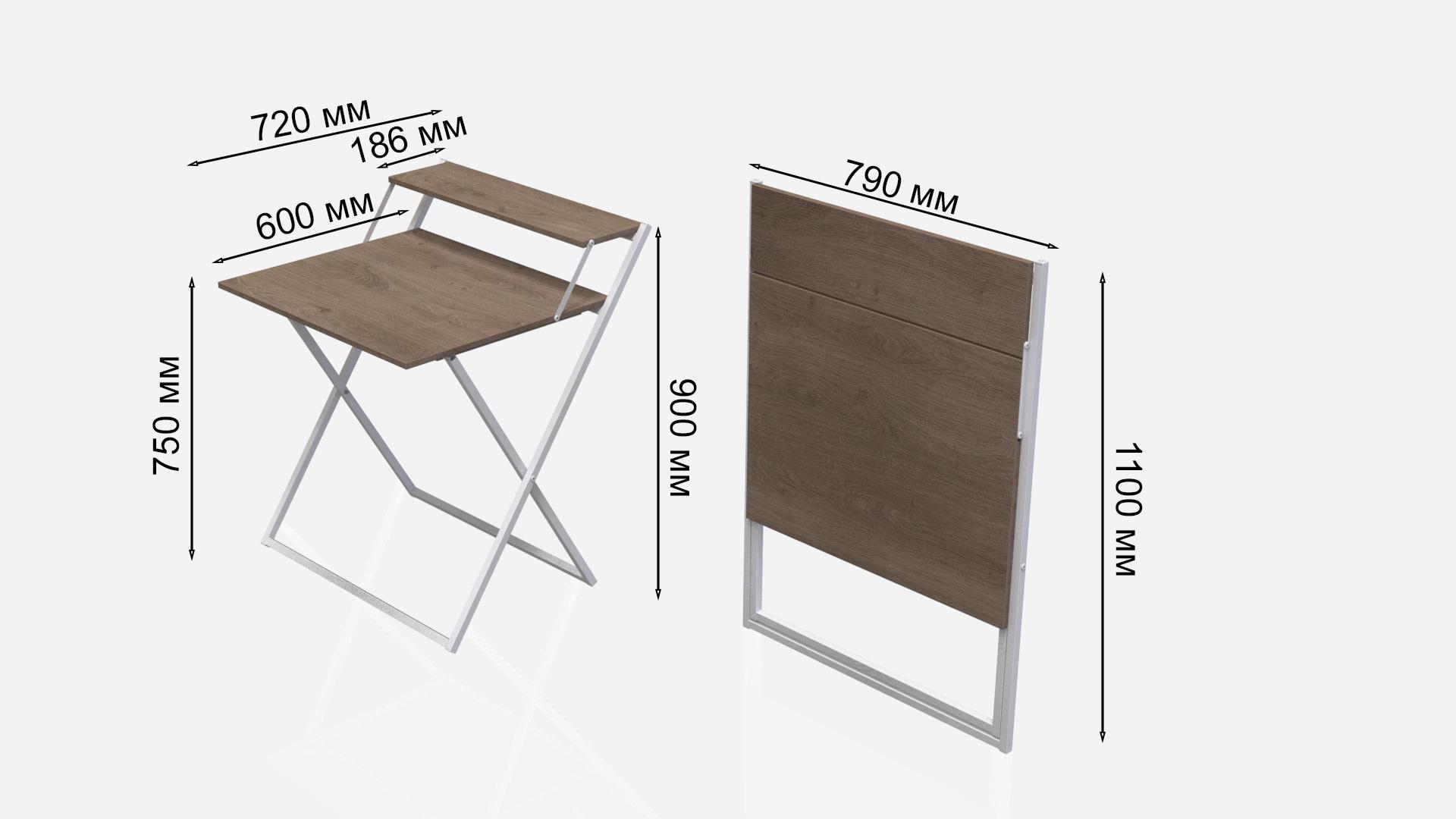 Стол-трансформер Ferrum-decor Компакт 4 металл/ДСП 16 мм 750x790x720 мм Белый/Дуб Сонома Трюфель (FRD-104701) - фото 6 Стол-трансформер Ferrum-decor Компакт 4 металл/ДСП 16 мм 750x790x720 мм Белый/Дуб Сонома Трюфель (FRD-104701) - фото 6
