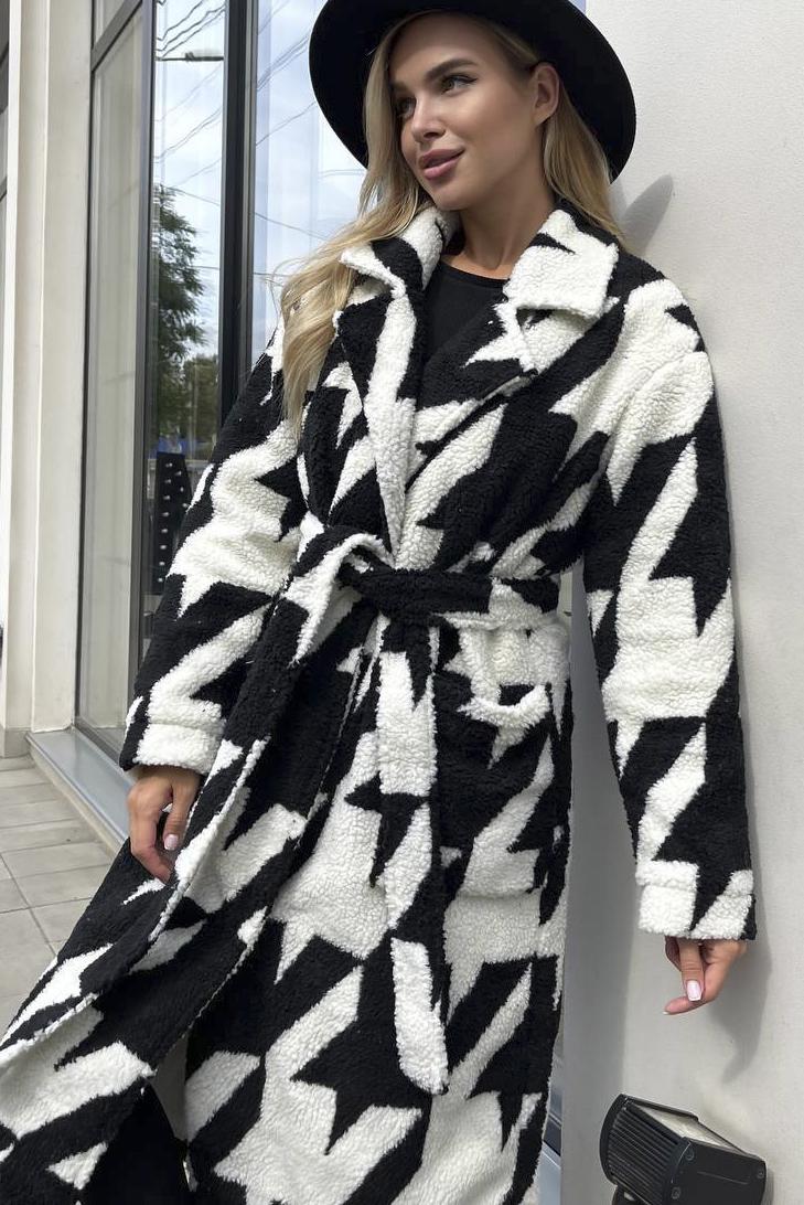 Пальто жіноче тедді S Чорний (193379) - фото 3