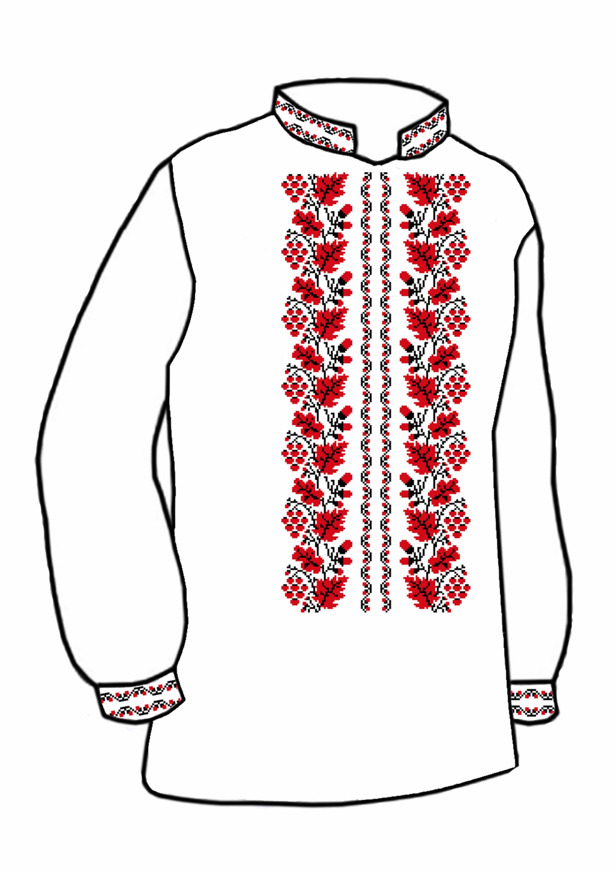 Заготовка для вышивки нитями или бисером рубашка СЧ-124 домотканое полотно