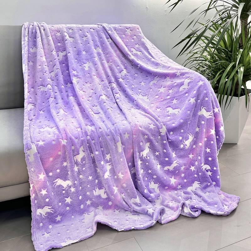 Плед Magic Blanket со звездами светящийся в темноте 120x150 см Фиолетовый (14102942) - фото 6