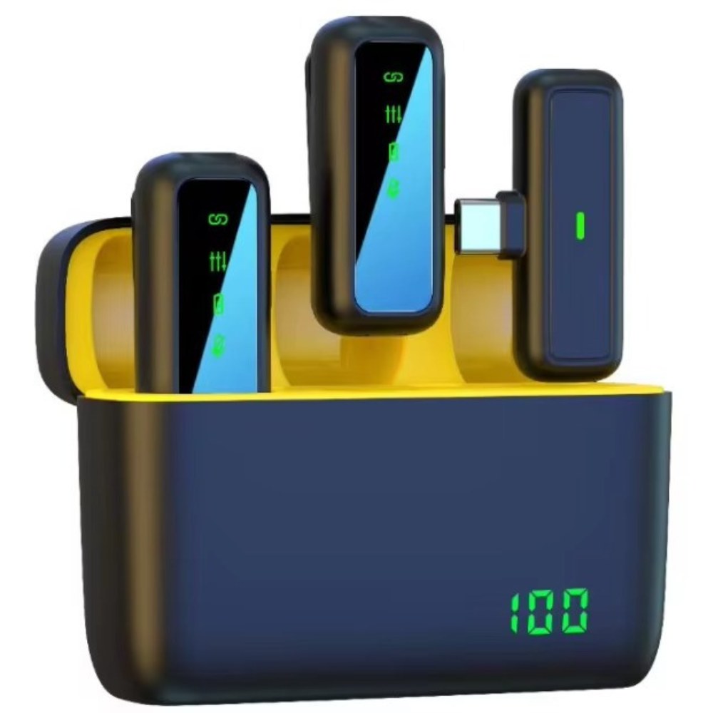 Микрофоны петличные беспроводные с шумоподавлением ONELEADER SX6 с зарядным кейсом с подключением Type-C для iPhone и Android