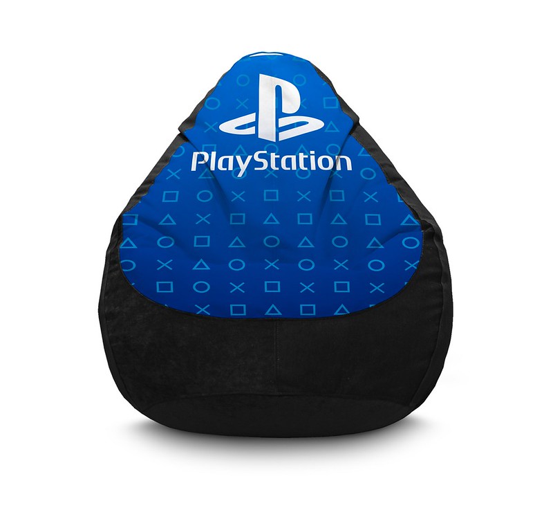 Кресло мешок iPuff PlayStation Флок XL 80x110 см Черный