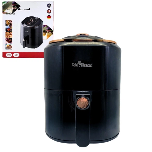 Аэрофритюрница Diamond 09906 3400w 220-240 В 8L Gold Tk 80-200°С Черный (opt-15318)