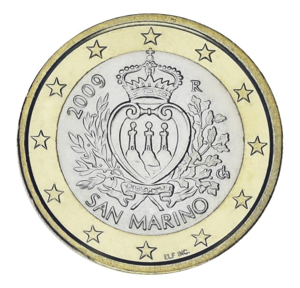 Коллекционная монета Сан-Марино 1 евро 2009 Биметалл AU-UNC (М23836)
