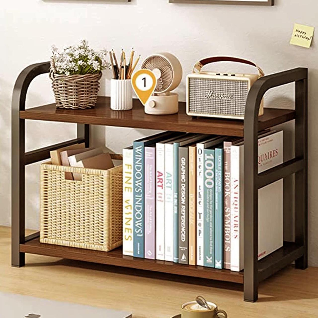 Полка книжная настольная из дерева Тиарен Венге/Терракот (КПА-02071232)