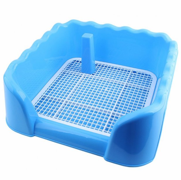 Лоток для собак под пеленку глубокий борт решетка со столбиком 41,5х42х14,5 см Голубой (2354930613) - фото 2 Лоток для собак под пеленку глубокий борт решетка со столбиком 41,5х42х14,5 см Голубой (2354930613) - фото 2