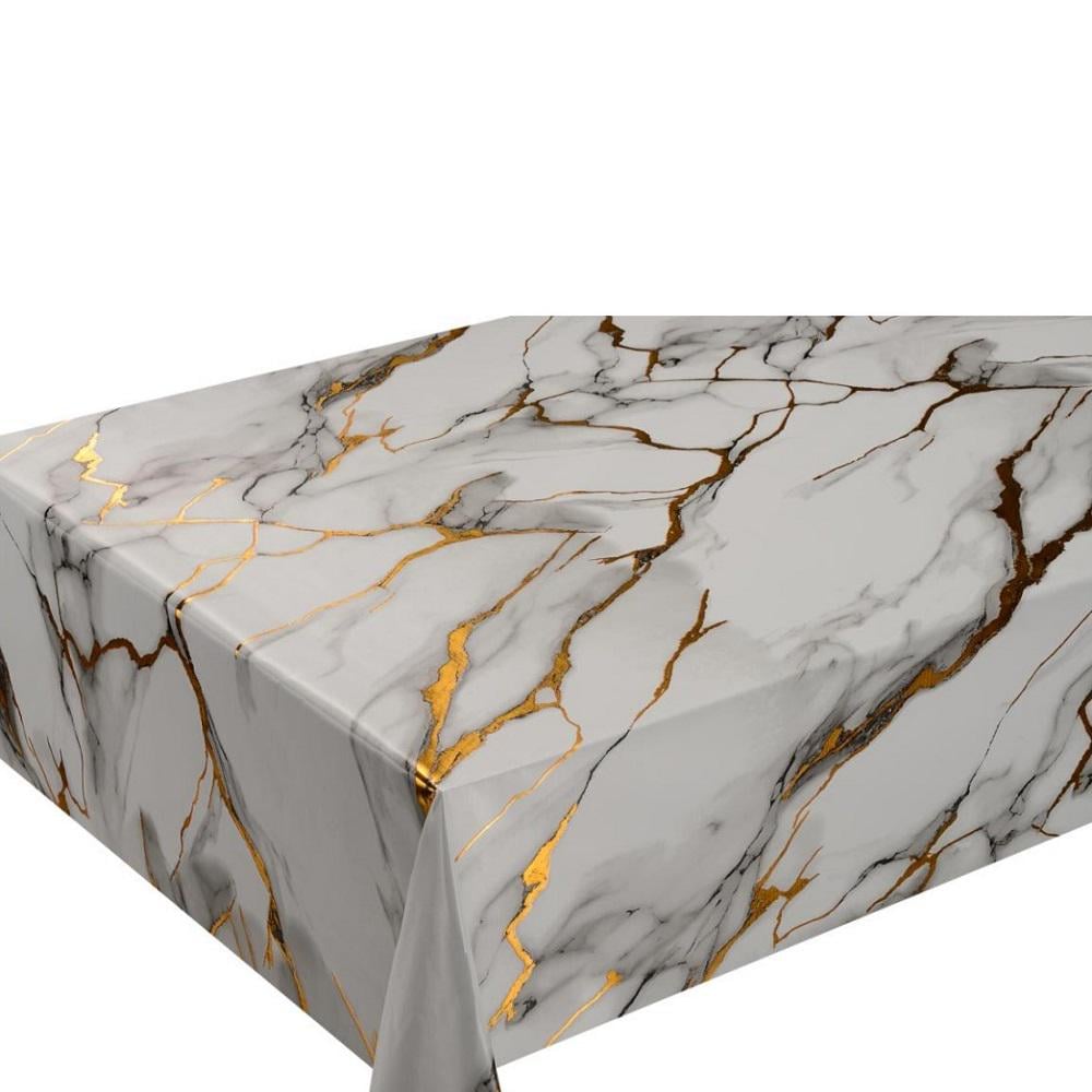 Клейонкі на стіл Marble MA-5314 1,37х20 м Білий/Золотий (31022208)