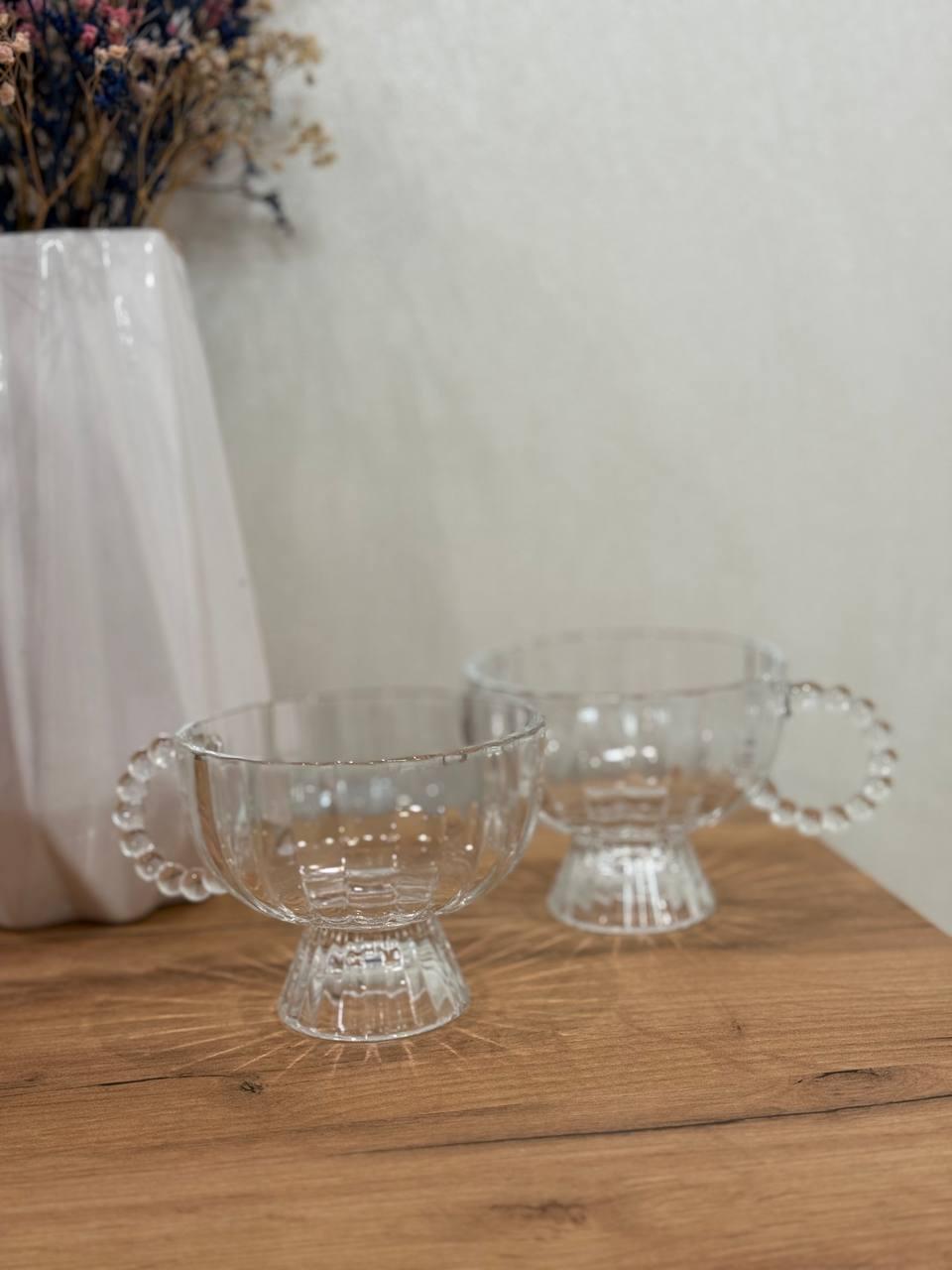 Набір креманок скляних YIWU 300 мл 2 шт. Прозорий (HP-19-7) - фото 2 Набір креманок скляних YIWU 300 мл 2 шт. Прозорий (HP-19-7) - фото 2