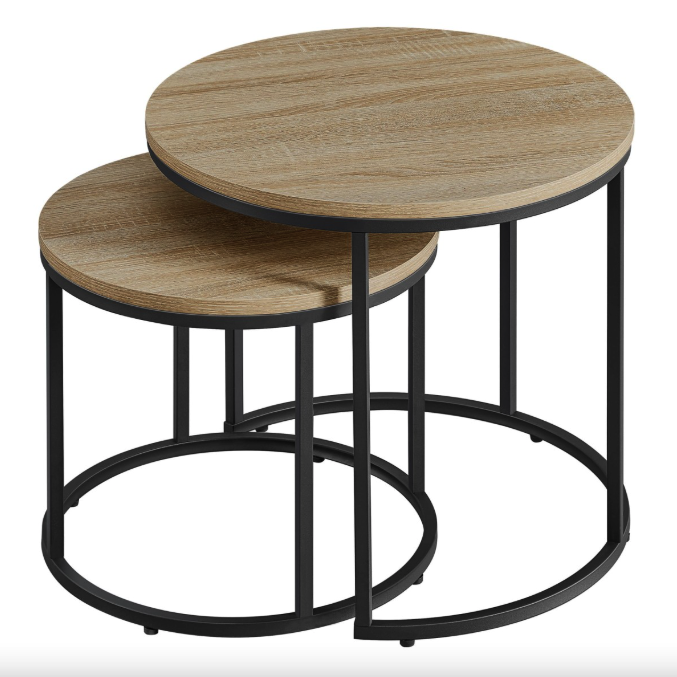 Комплект журнальных столиков Leobert Oreo круглый Сонома (4656)