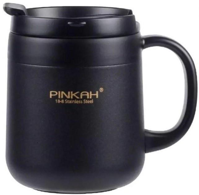 Термокружка с ручкой Pinkah PJ-3522-L 340 мл Черный (018682)