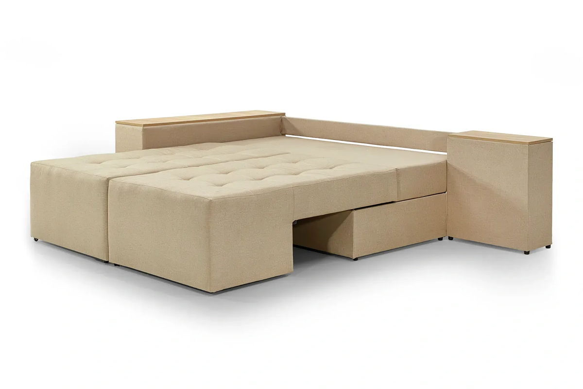 Диван угловой Домино 245х160 см Золотой (29557833). - фото 6