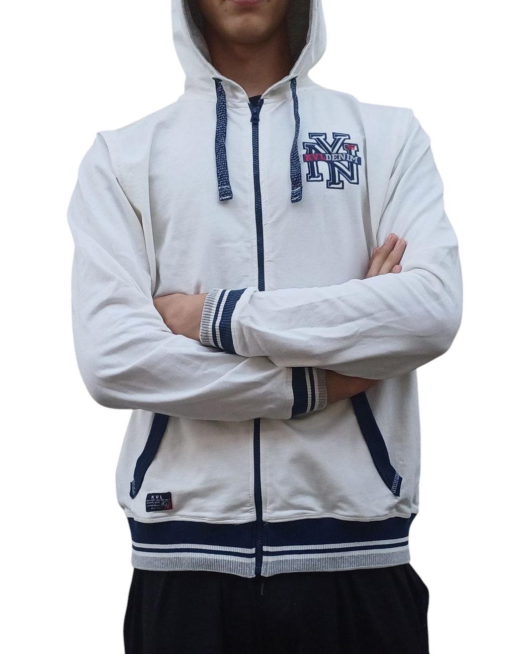 Толстовка чоловіча Kenvelo 10302009.172 на змійці з капюшоном XL Білий (2050002451452) - фото 3 Толстовка чоловіча Kenvelo 10302009.172 на змійці з капюшоном XL Білий (2050002451452) - фото 3