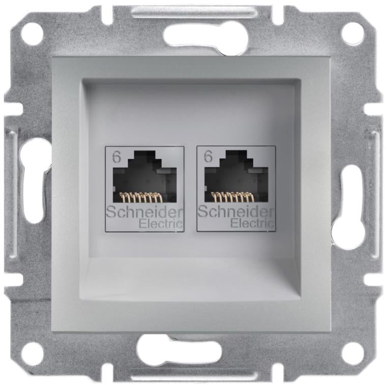Розетка компьютерная Schneider Electric Asfora RJ45 UTP6 ABS Алюминий (EPH4800161)