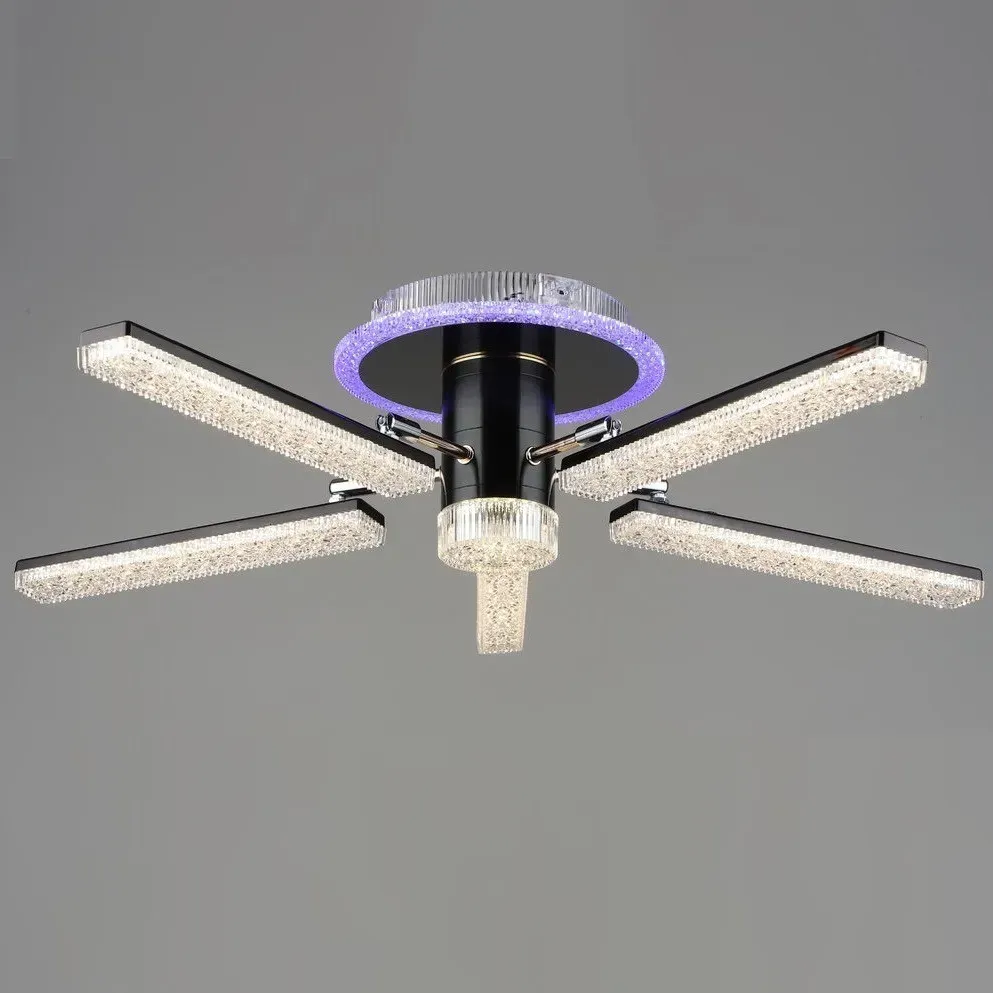 LED-люстра потолочная Sirius с подсветкой 3000/6500К IP20 B YH0810/5 66W Черный/Золотой (28687832)