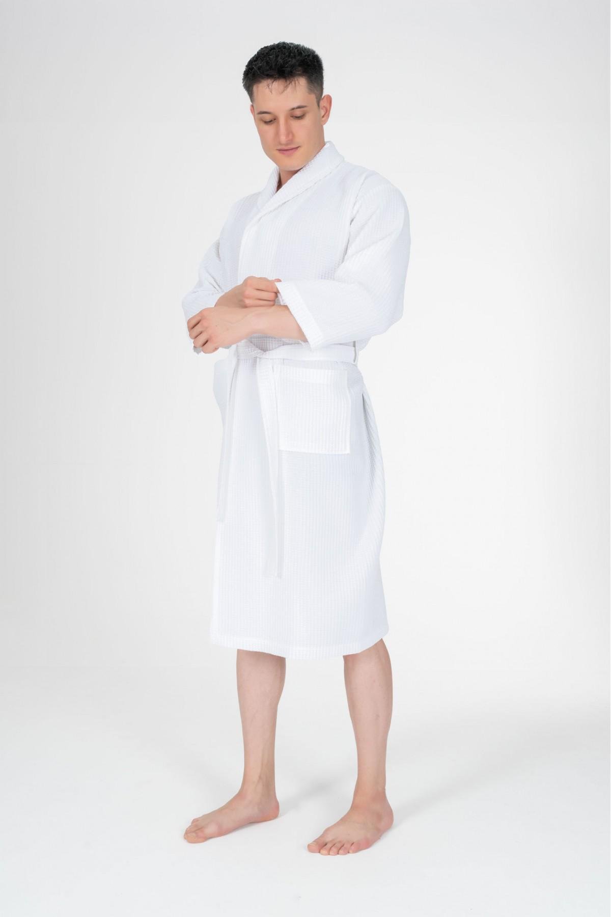 Халат чоловічий Bysungur вафельний M Білий (29106339)