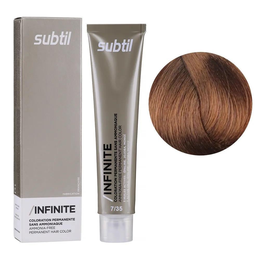 Крем-краска безаммиачная для волос Subtil Infinite Permanent Hair Color 7.35 Блондин золотистый красное дерево 60 мл