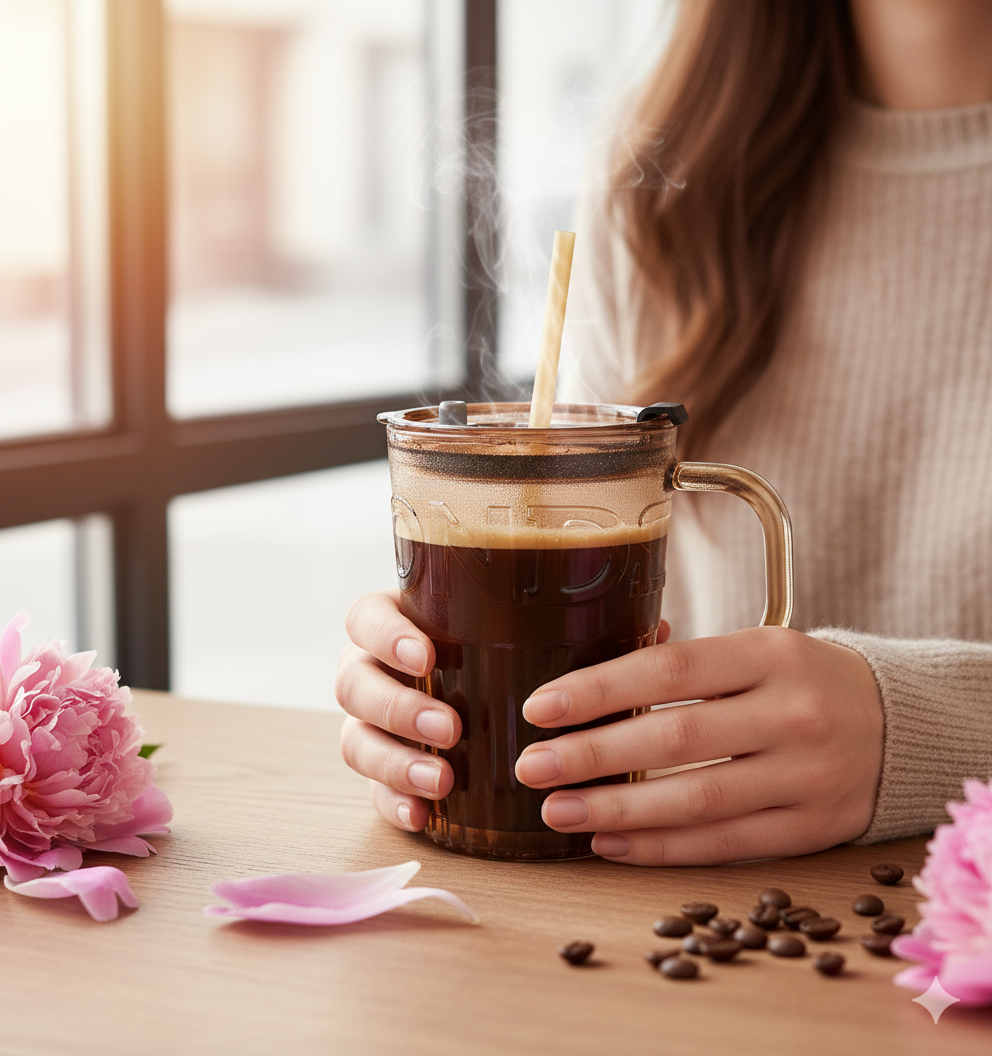 Склянка еко з термостійкого скла з багаторазовою трубочкою 400 мл Коричневий (2693105091) - фото 11