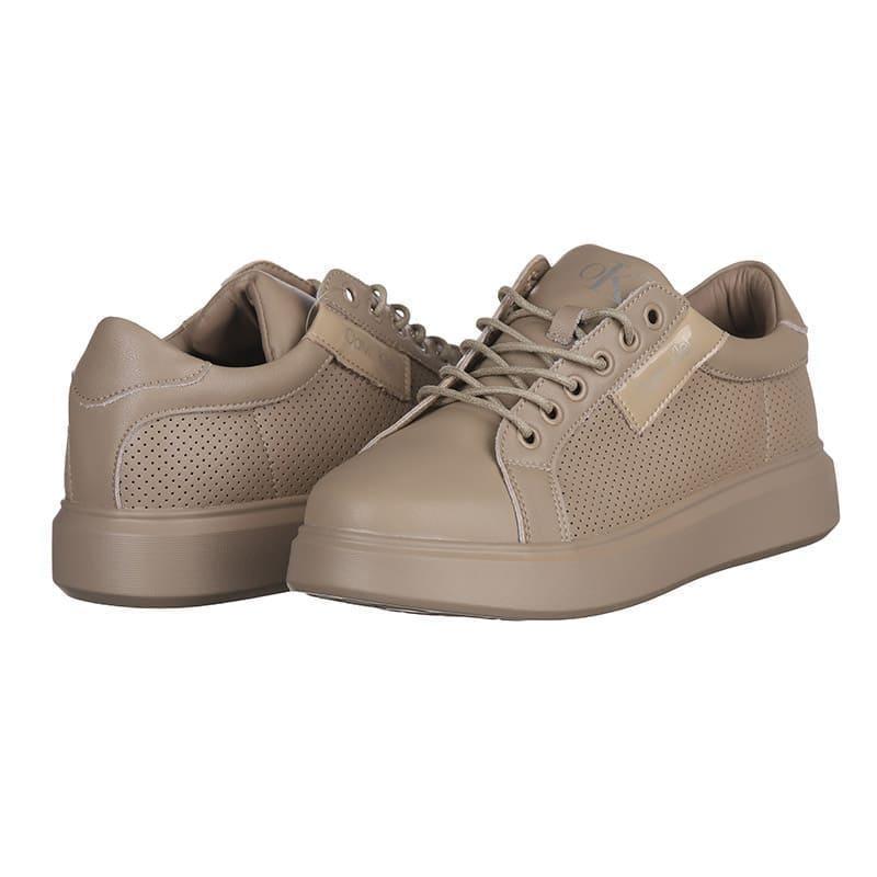 Кроссовки женские Hengji 77-2 кожаные р. 37 Бежевый (20299)