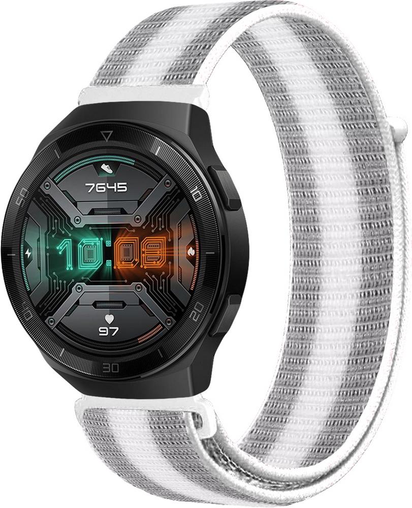 Ремешок нейлоновый Sport Loop для Huawei Watch GT2e 46 мм Silver/White (16393-58)