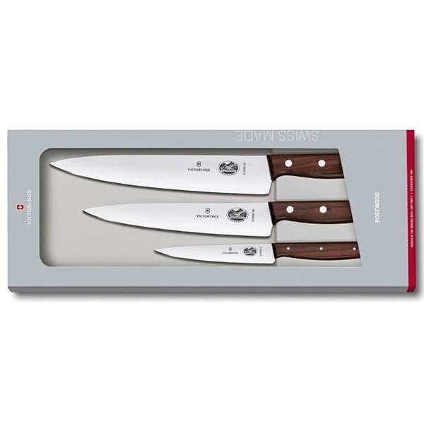 Набір ножів Victorinox Wood Carving Set із дерев'яною ручкою 12/19/22 см 3 шт. (GB 5.1050.3G)