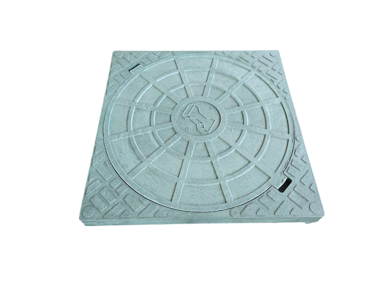 Люк квадратный с круглой крышкой Мечта Брусчатщика с замком 670х670 мм Зеленый