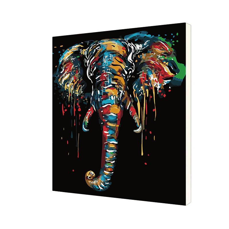 Картина по номерам Lesko DIY ZC3030 "Слон в красках"