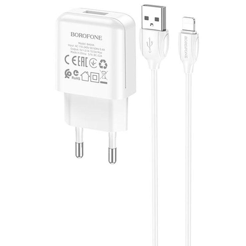 Зарядное устройство Borofone BA64A 1USB/2,1A и кабель Type-C (20457620) - фото 2