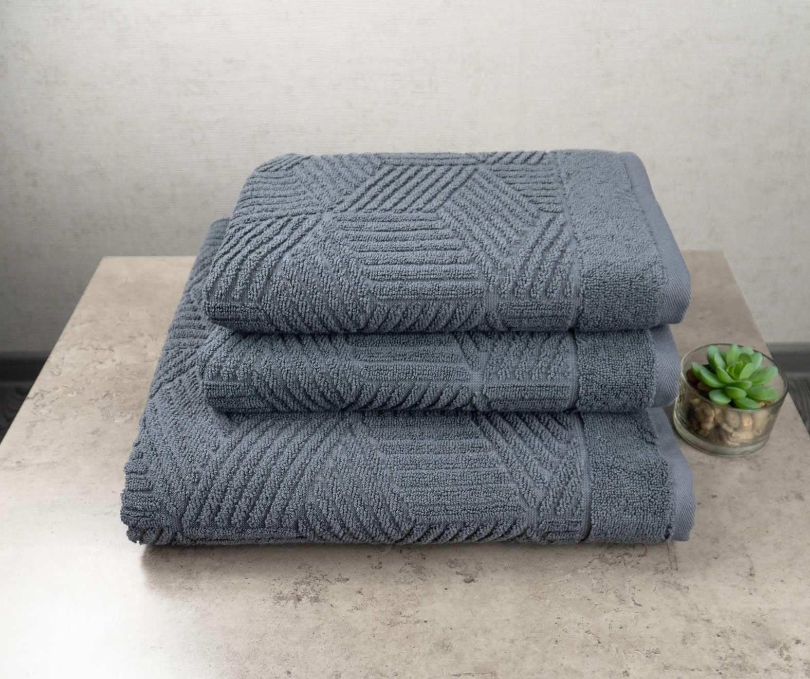 Комплект махровых полотенец GM Textile Уэльс 3 шт. Темно-серый (500-k-wales-grey) Комплект махровых полотенец GM Textile Уэльс 3 шт. Темно-серый (500-k-wales-grey)