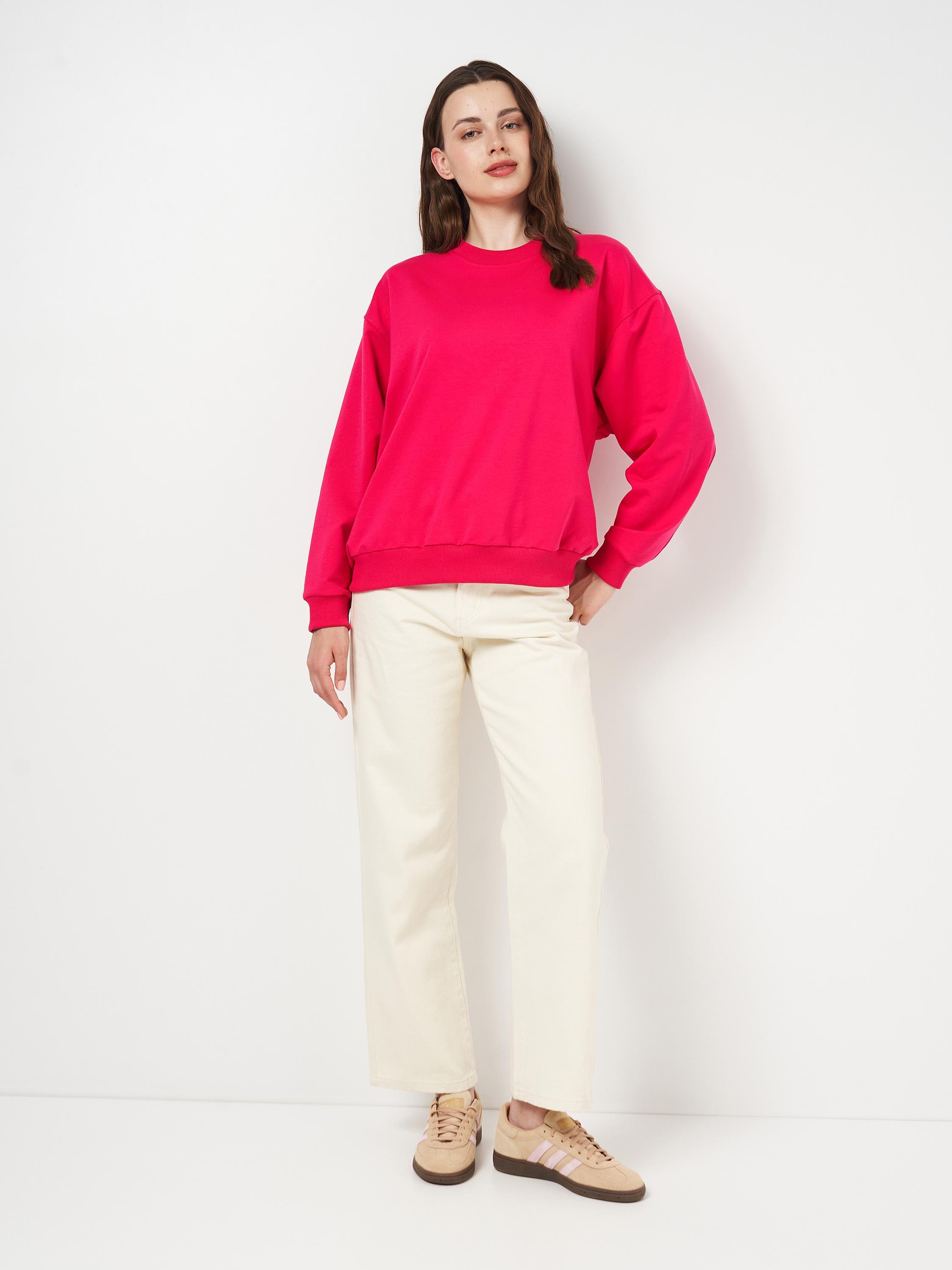 Світшот жіночий UNI без утеплення оверсайз Малиновий (Wm165)