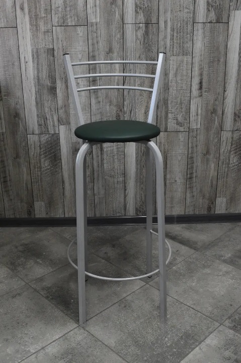 Барний стілець металевий 35х105 см Зелений/Сірий (28374467)