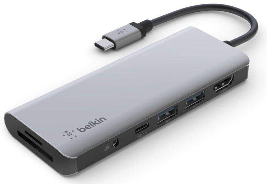 USB-хаб Belkin USB-C 7в1 Multiport Dock HDMI/microSD (AVC009BTSGY)